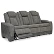 Ashley Furniture Next-Gen DuraPella Faux Leather Power Reclining Sofa in Gray