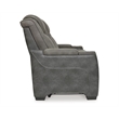Ashley Furniture Next-Gen DuraPella Faux Leather Power Reclining Sofa in Gray