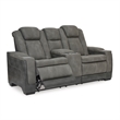 Ashley Furniture Next-Gen DuraPella Faux Leather Reclining Loveseat in Gray