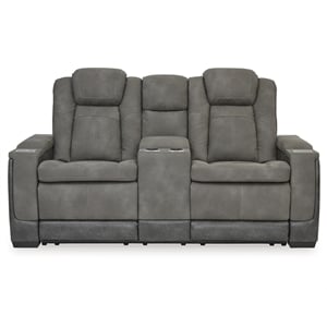 Ashley Furniture Next-Gen DuraPella Faux Leather Reclining Loveseat in Gray