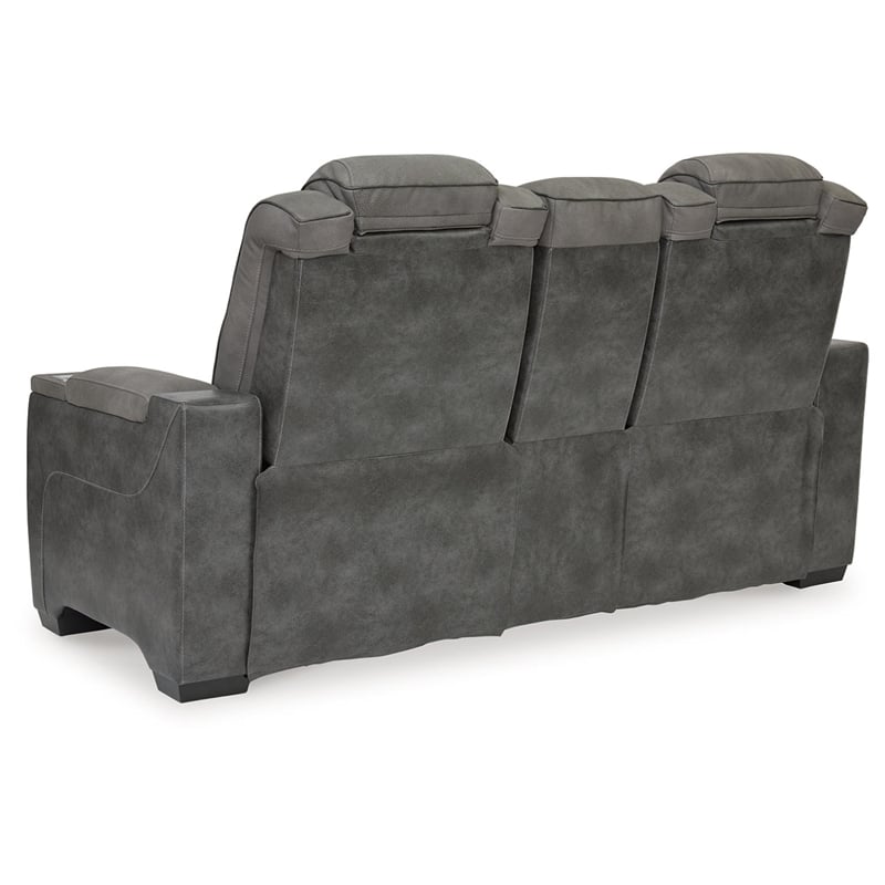 Ashley Furniture Next-Gen DuraPella Faux Leather Reclining Loveseat in Gray