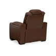 Ashley Furniture Backtrack Leather Power Recliner with Headrest in Chocolate