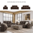 Signature Design by Ashley Alessandro Leather Power Reclining Loveseat in Walnut