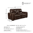 Signature Design by Ashley Alessandro Leather Power Reclining Loveseat in Walnut
