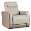 Ashley Furniture Battleville Leather Power Recliner with Headrest in Beige