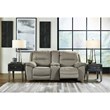 Ashley Furniture Next-Gen Gaucho Faux Leather Double Reclining Loveseat in Gray