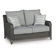 Ashley Furniture Elite Park Outdoor Fabric Loveseat with Cushion in Gray