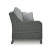 Ashley Furniture Elite Park Outdoor Fabric Loveseat with Cushion in Gray