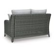Ashley Furniture Elite Park Outdoor Fabric Loveseat with Cushion in Gray