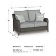 Ashley Furniture Elite Park Outdoor Fabric Loveseat with Cushion in Gray