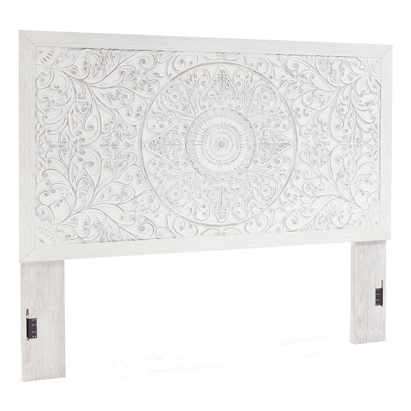 Signature Design by Ashley Paxberry Wood King Panel Headboard in White