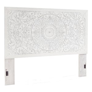 Signature Design by Ashley Paxberry Wood King Panel Headboard in White