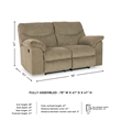 Ashley Furniture Alphons Fabric Reclining Loveseat in Light Brown