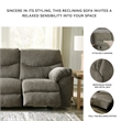 Signature Design by Ashley Alphons Fabric & Wood Reclining Loveseat in Gray