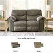 Signature Design by Ashley Alphons Fabric & Wood Reclining Loveseat in Gray