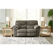 Signature Design by Ashley Alphons Fabric & Wood Reclining Loveseat in Gray