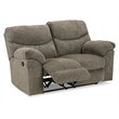 Signature Design by Ashley Alphons Fabric & Wood Reclining Loveseat in Gray