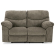 Signature Design by Ashley Alphons Fabric & Wood Reclining Loveseat in Gray
