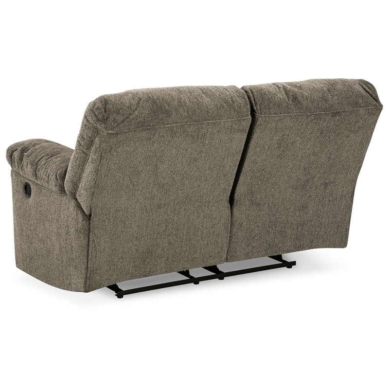 Signature Design by Ashley Alphons Fabric & Wood Reclining Loveseat in Gray