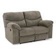 Signature Design by Ashley Alphons Fabric & Wood Reclining Loveseat in Gray