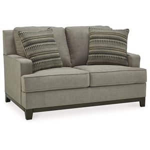 Signature Design by Ashley Kaywood Contemporary Fabric & Wood Loveseat in Gray