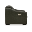 Ashley Furniture Center Line Leather Power Recliner with Headrest in Gray