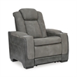 Ashley Furniture Next-Gen DuraPella Faux Leather Power Recliner in Gray