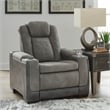 Ashley Furniture Next-Gen DuraPella Faux Leather Power Recliner in Gray
