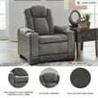 Ashley Furniture Next-Gen DuraPella Faux Leather Power Recliner in Gray
