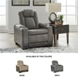 Ashley Furniture Next-Gen DuraPella Faux Leather Power Recliner in Gray