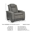 Ashley Furniture Next-Gen DuraPella Faux Leather Power Recliner in Gray