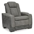 Ashley Furniture Next-Gen DuraPella Faux Leather Power Recliner in Gray
