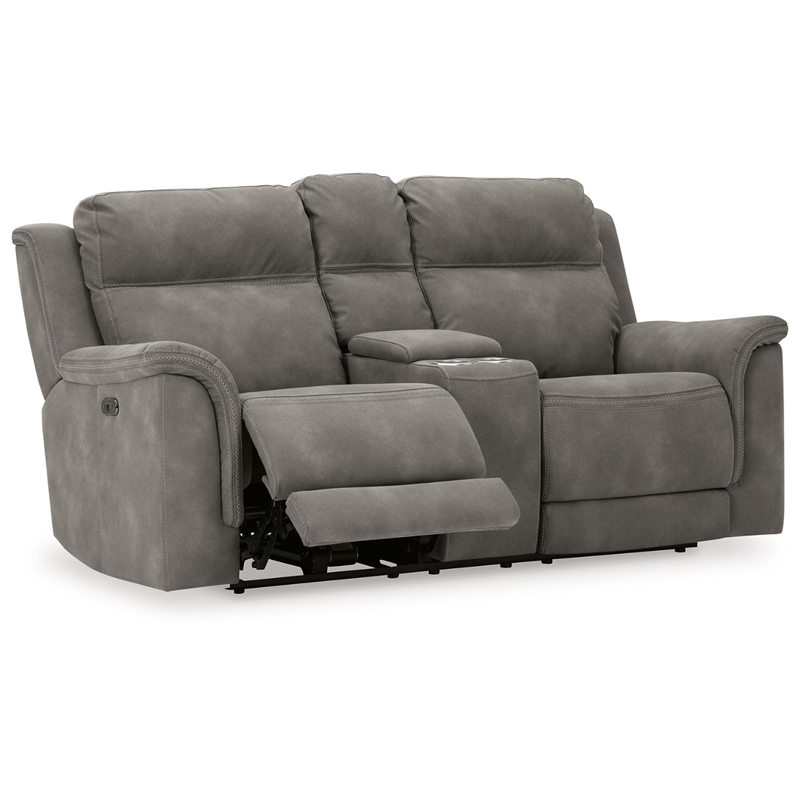 Ashley Furniture Next-Gen DuraPella Faux Leather Reclining Loveseat in Gray