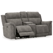 Ashley Furniture Next-Gen DuraPella Faux Leather Reclining Loveseat in Gray