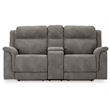 Ashley Furniture Next-Gen DuraPella Faux Leather Reclining Loveseat in Gray