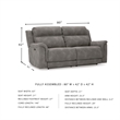 Ashley Furniture Next-Gen DuraPella 2-Seat Faux Leather Reclining Sofa in Gray