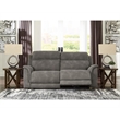 Ashley Furniture Next-Gen DuraPella 2-Seat Faux Leather Reclining Sofa in Gray