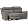 Ashley Furniture Next-Gen DuraPella 2-Seat Faux Leather Reclining Sofa in Gray