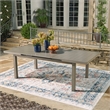 Ashley Furniture Beach Front Outdoor Rectangular Aluminum Dining Table in Brown