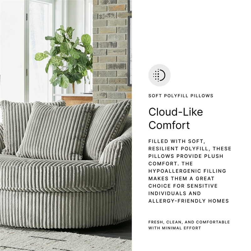 Signature Design by Ashley Lindyn Oversized Swivel Fabric Accent Chair in Gray