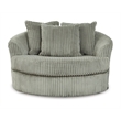 Signature Design by Ashley Lindyn Oversized Swivel Fabric Accent Chair in Gray