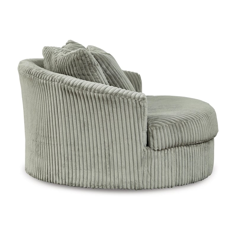 Signature Design by Ashley Lindyn Oversized Swivel Fabric Accent Chair in Gray
