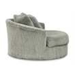 Signature Design by Ashley Lindyn Oversized Swivel Fabric Accent Chair in Gray