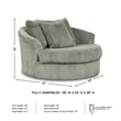 Signature Design by Ashley Lindyn Oversized Swivel Fabric Accent Chair in Gray