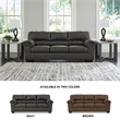 Signature Design by Ashley Bladen Contemporary Faux Leather & Wood Sofa in Gray