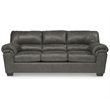 Signature Design by Ashley Bladen Contemporary Faux Leather & Wood Sofa in Gray