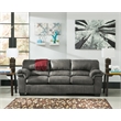Signature Design by Ashley Bladen Contemporary Faux Leather & Wood Sofa in Gray