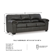 Signature Design by Ashley Bladen Contemporary Faux Leather & Wood Sofa in Gray