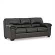 Signature Design by Ashley Bladen Contemporary Faux Leather & Wood Sofa in Gray