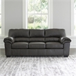Signature Design by Ashley Bladen Contemporary Faux Leather & Wood Sofa in Gray